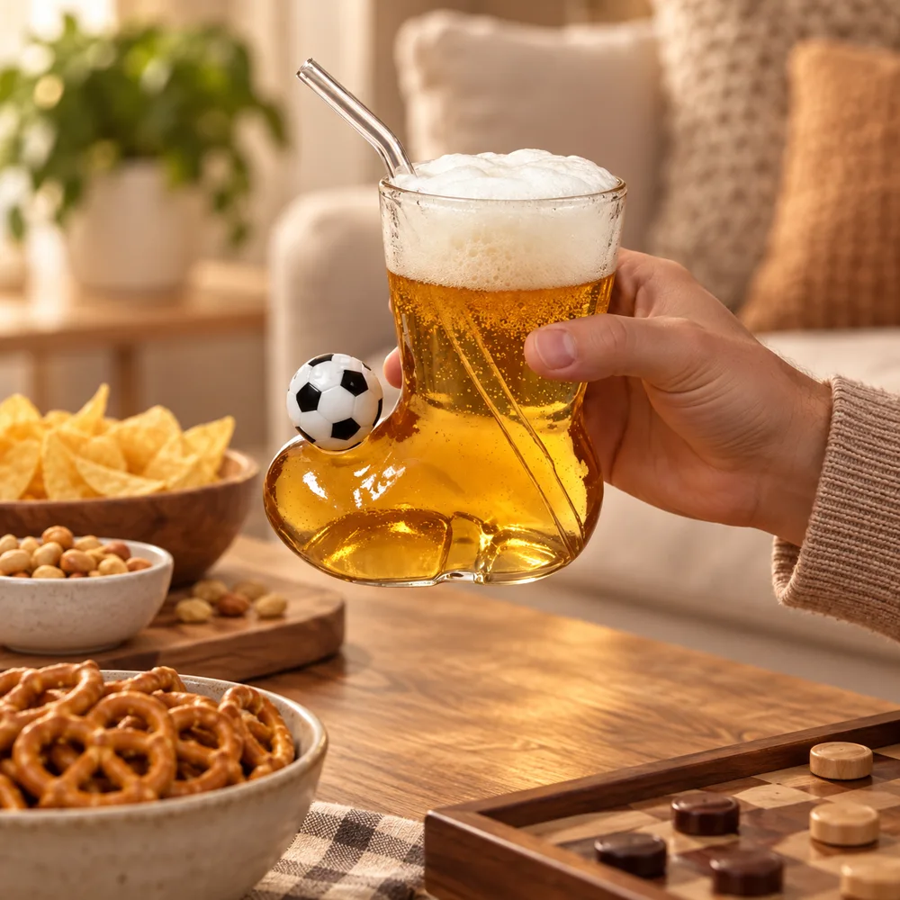 Boot-Shaped Drink Glass — Everyday setup