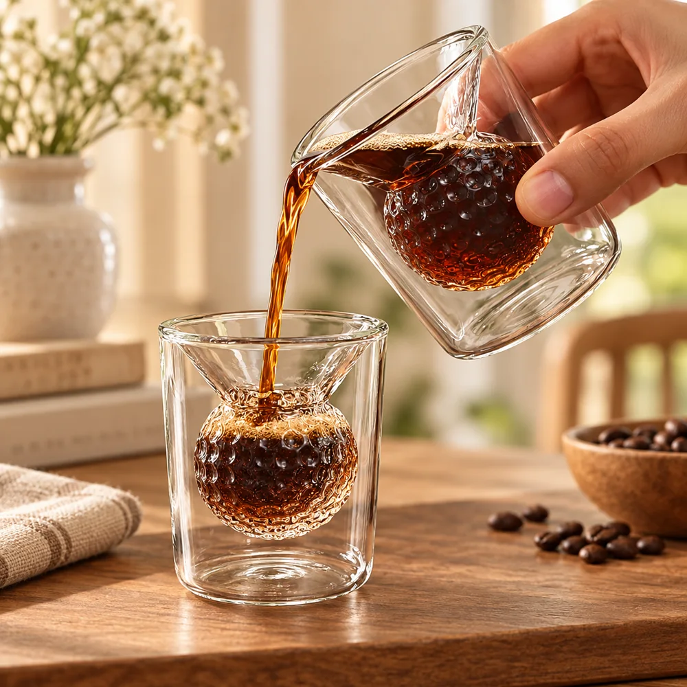 Double Layer Golf Ball Glass — Everyday setup