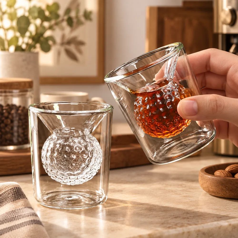 Double Layer Golf Ball Glass — Form and function