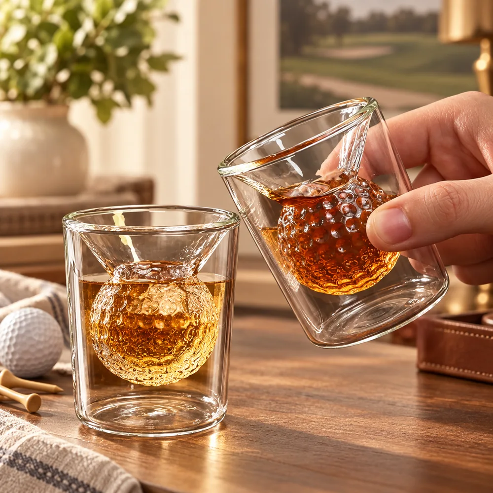 Double Layer Golf Ball Glass — Ready for your space