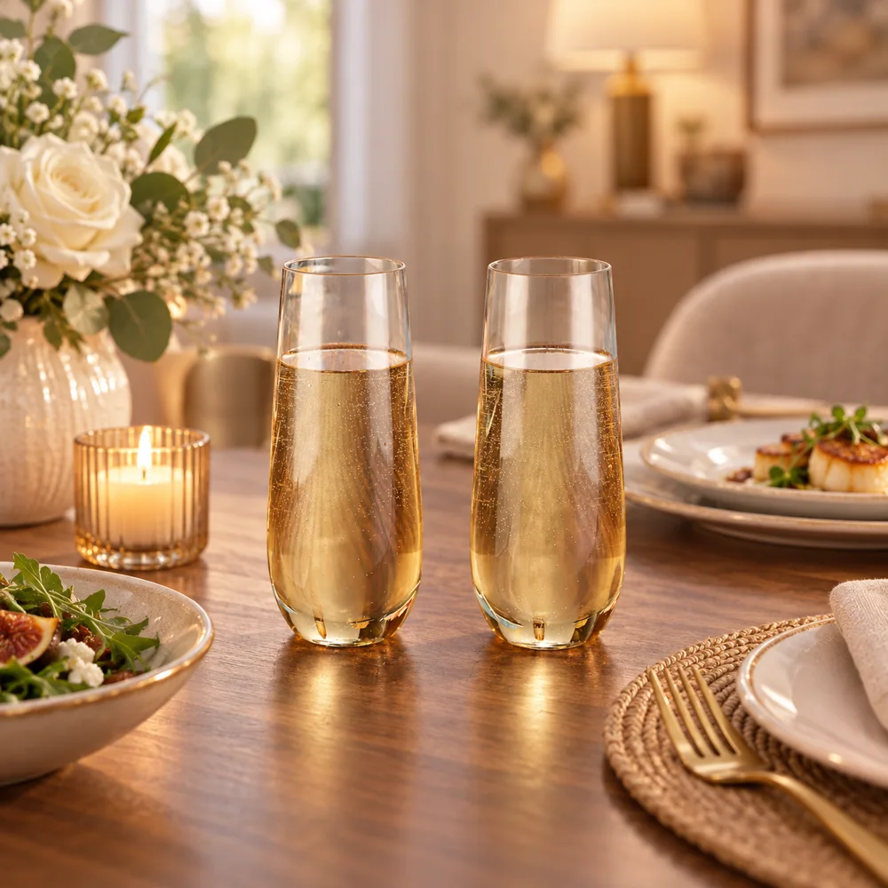 Champagne Crystal Glasses — Ready for your space
