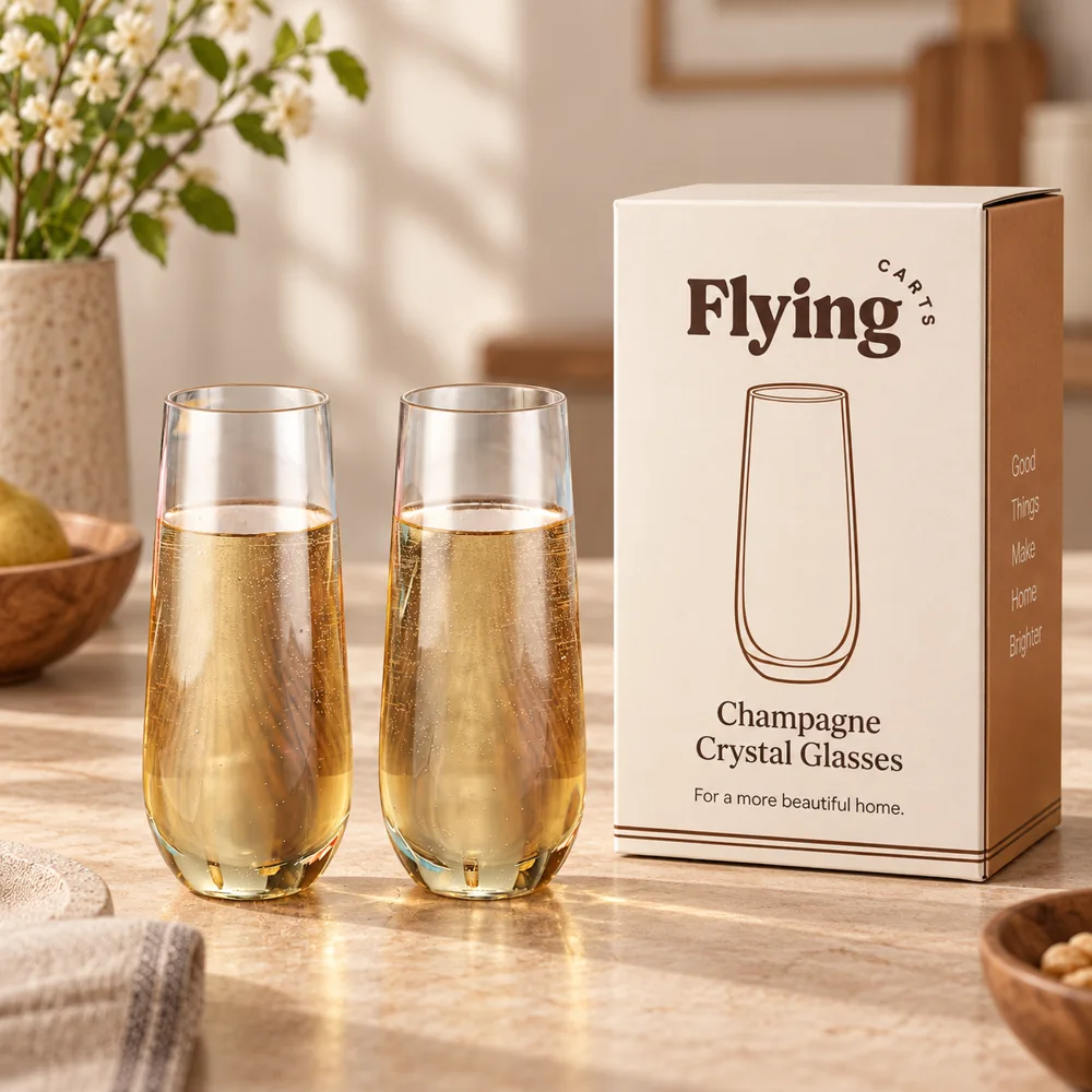 Champagne Crystal Glasses styled view