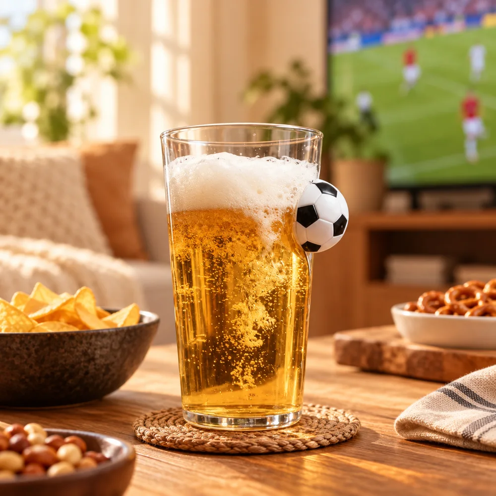 Football Drink Glass — Everyday setup