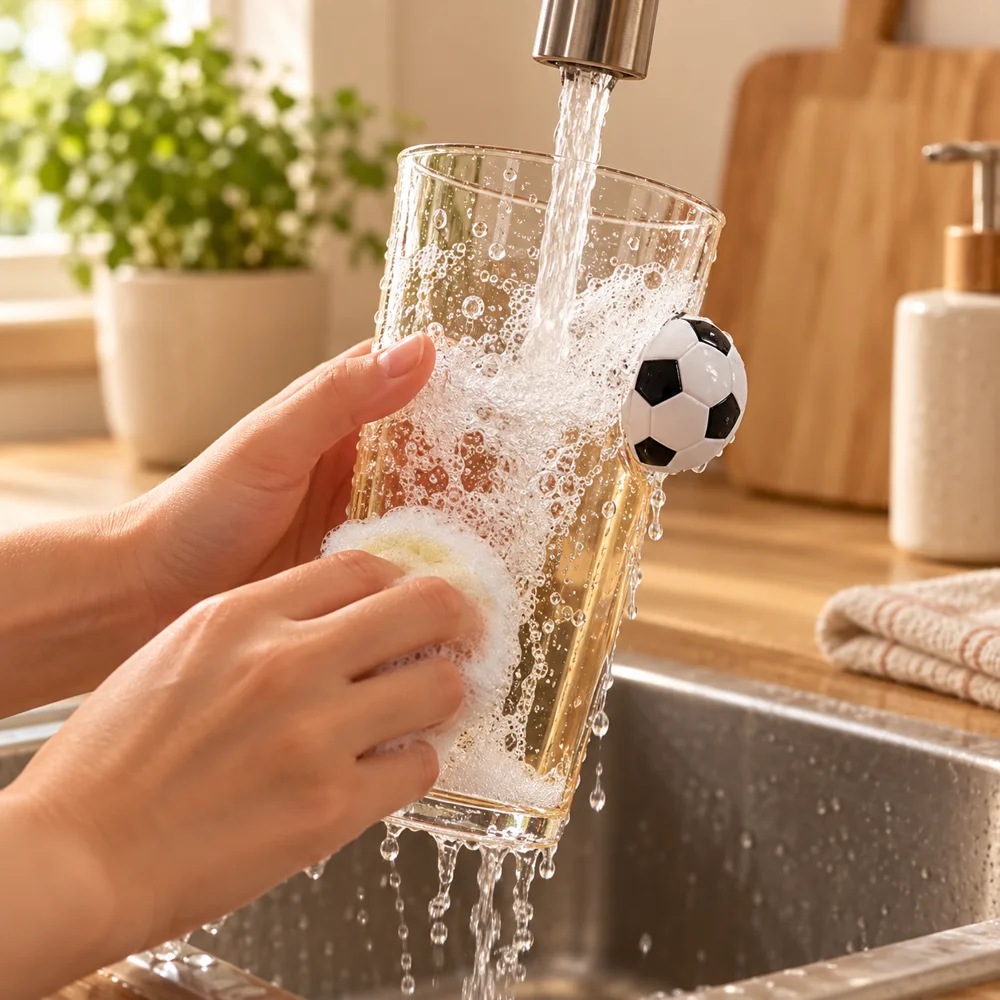 Football Drink Glass close view