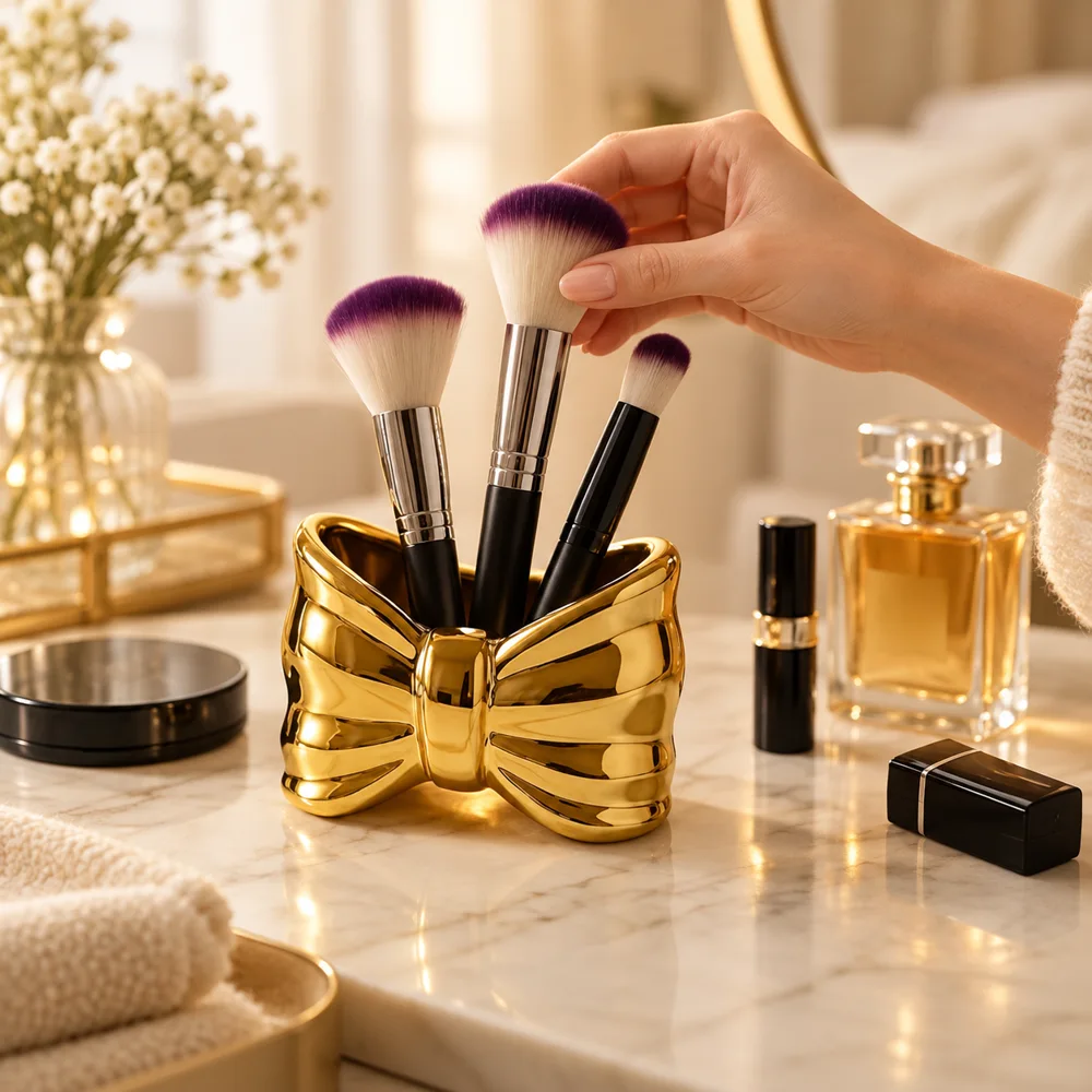 Bow Makeup Brush Holder — Form and function