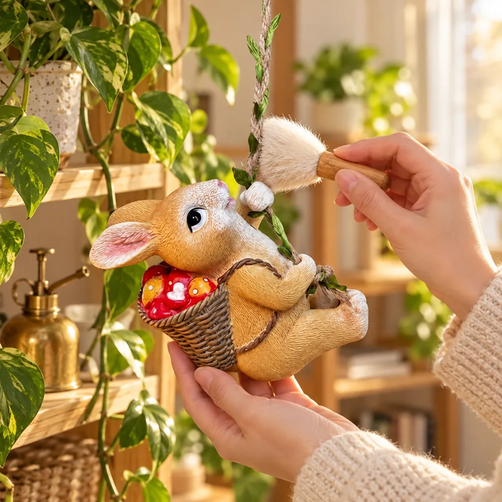 Climbing Rabbit Ornament close view