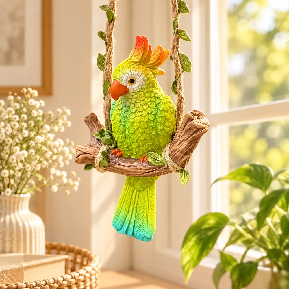 Hanging Parrot Decor Ornament