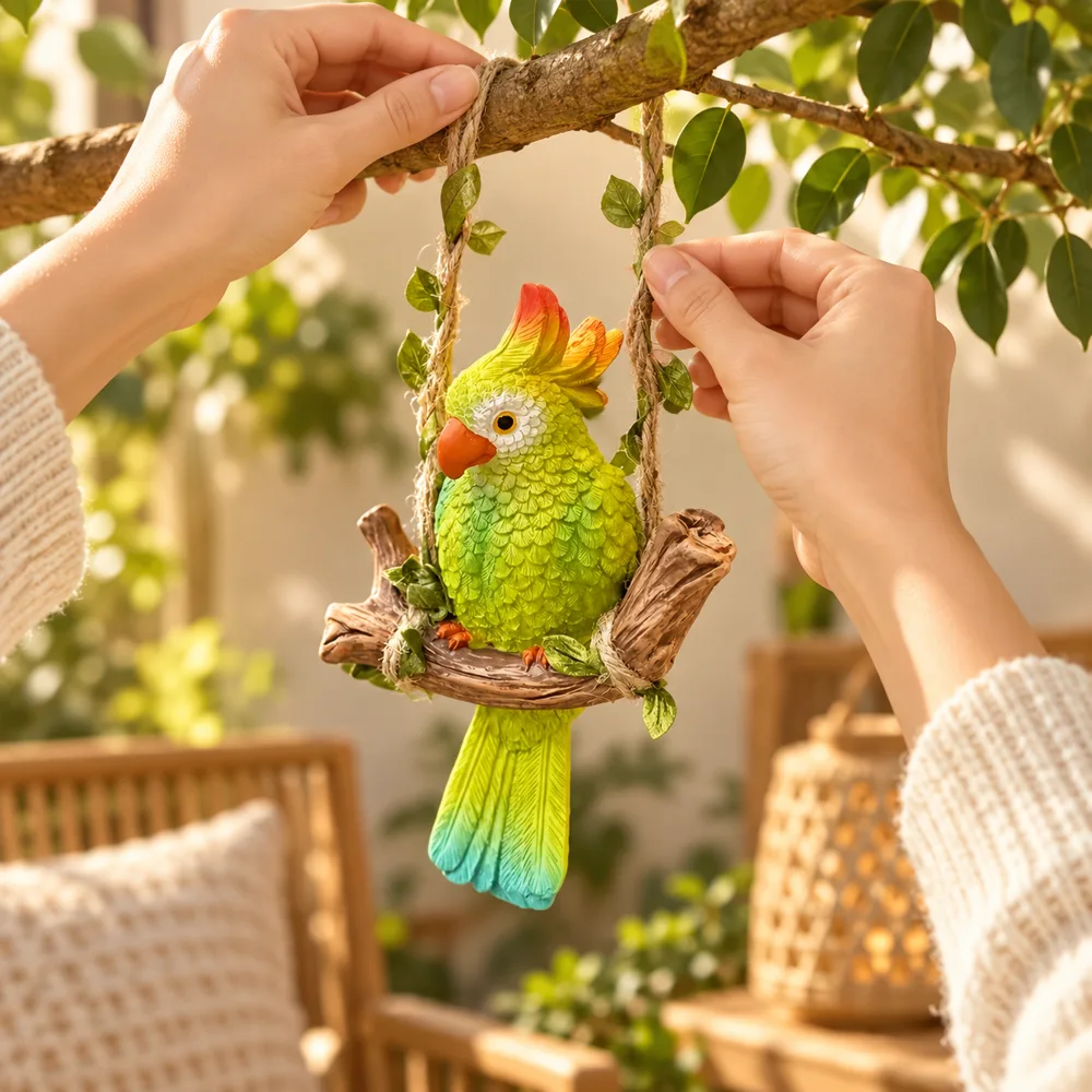 Hanging Parrot Decor Ornament — Everyday setup
