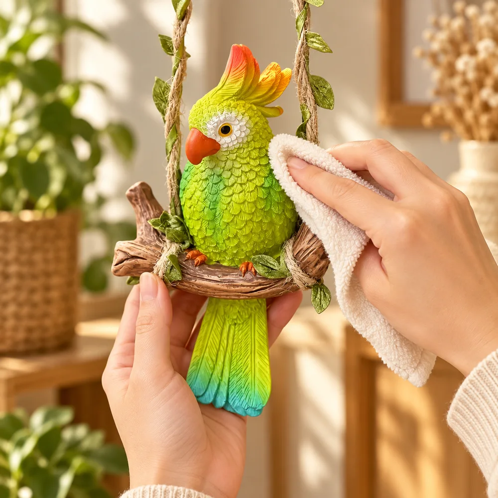 Hanging Parrot Decor Ornament close view