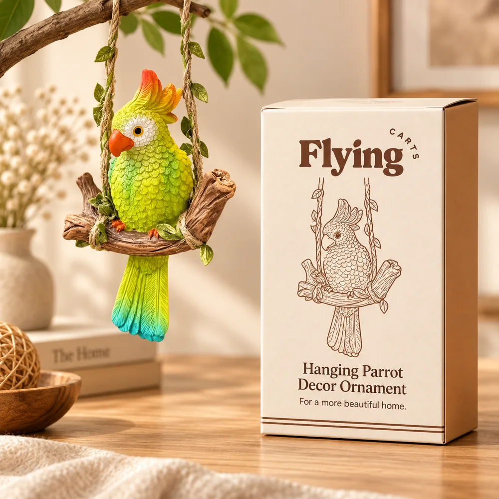 Hanging Parrot Decor Ornament styled view