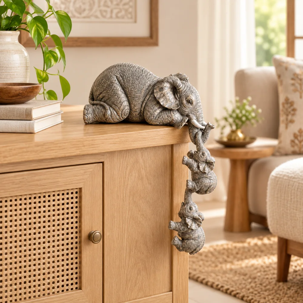 Mother & Baby Elephant Figurine
