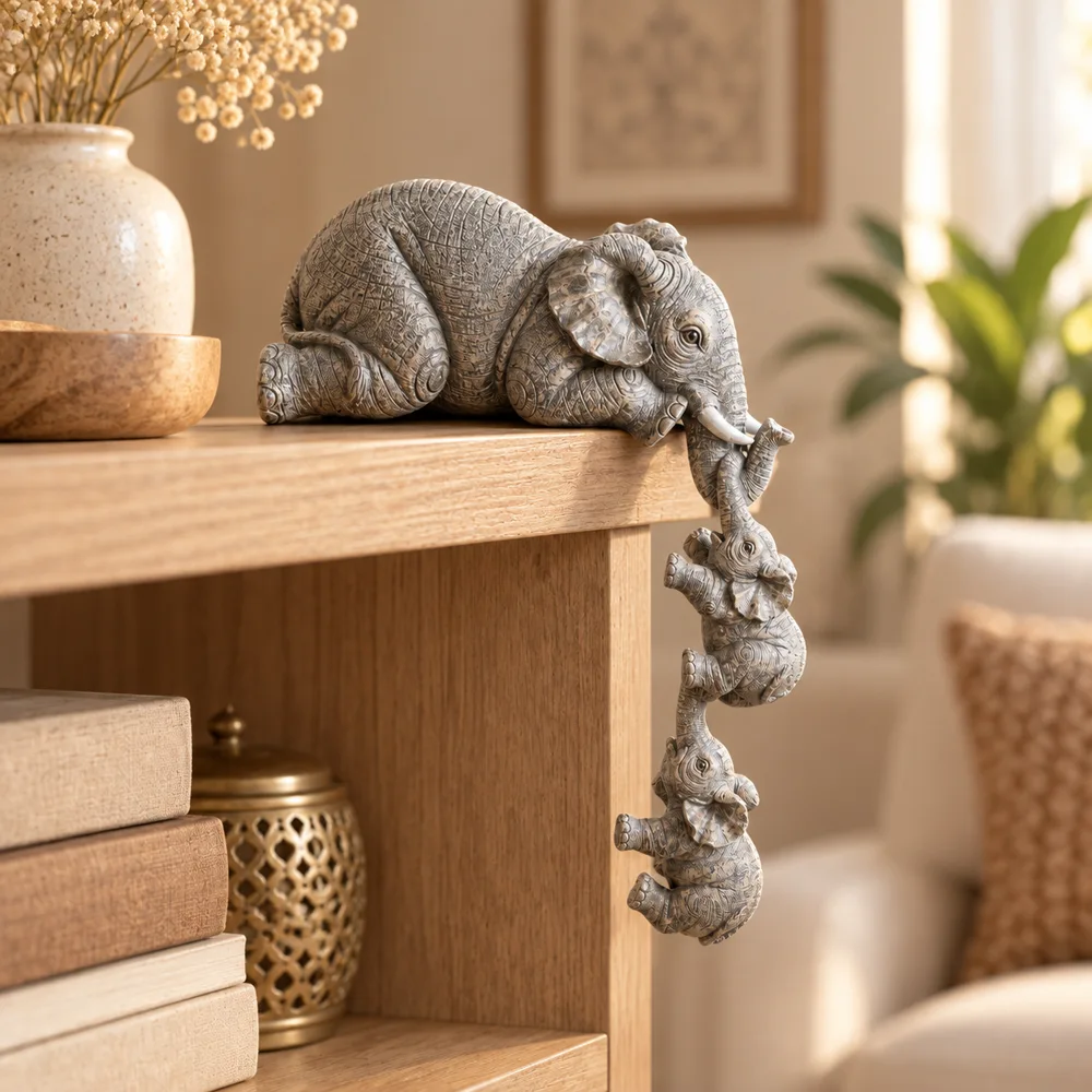 Mother & Baby Elephant Figurine — Form and function