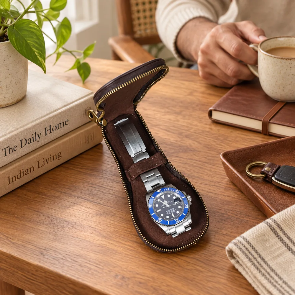 Vintage Leather Watch Sleeve — Ready for your space
