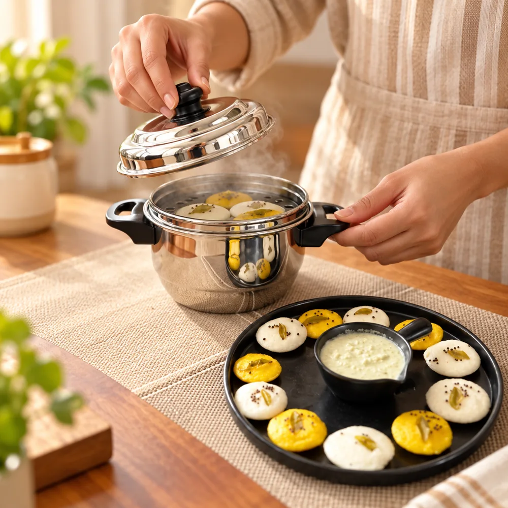Stainless Steel Mini Idli Pot — Form and function