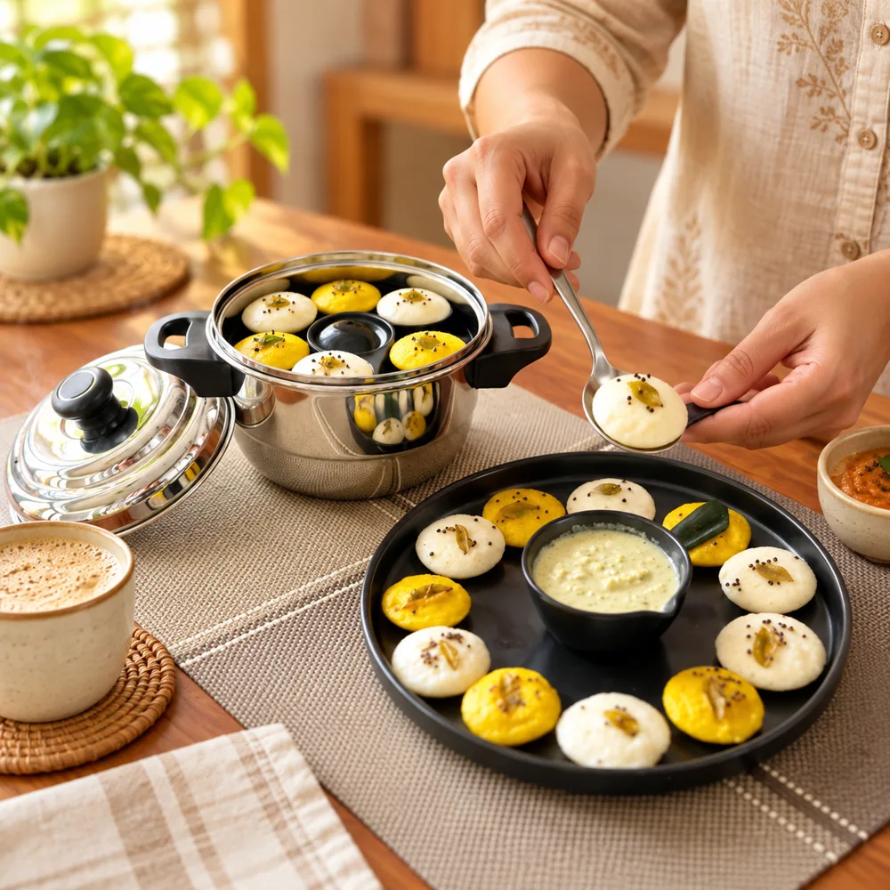 Stainless Steel Mini Idli Pot — Ready for your space