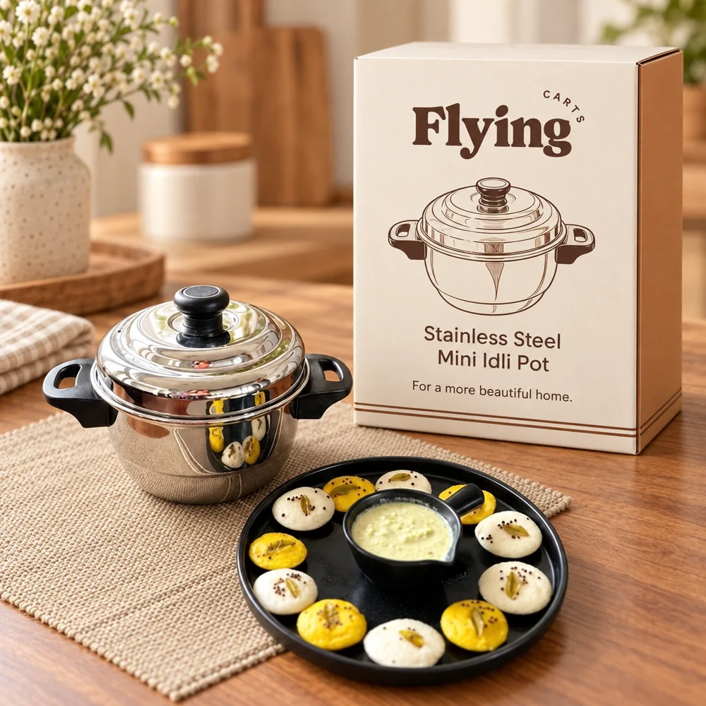 Stainless Steel Mini Idli Pot styled view