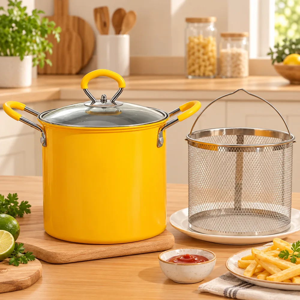 Premium Deep Fryer Pot close view