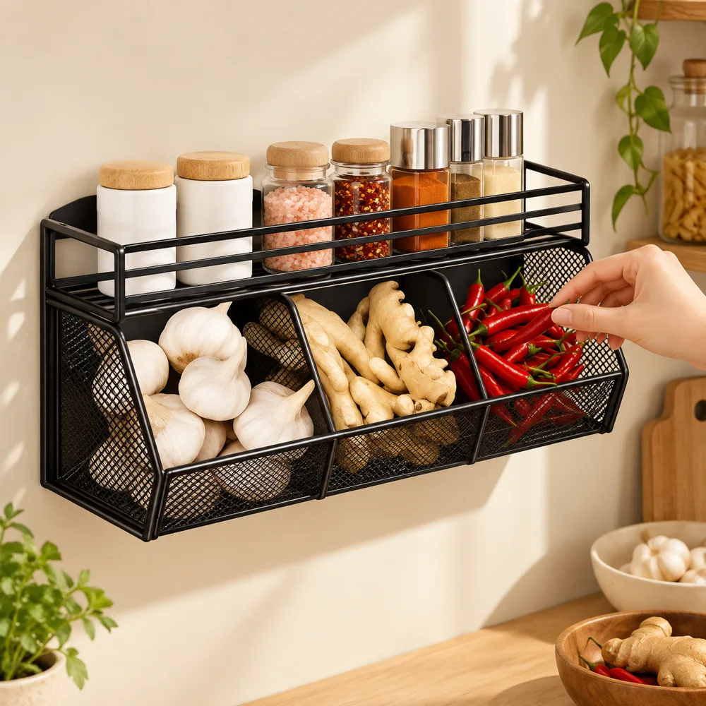 Wall Mounted Food Storage Rack — Everyday setup
