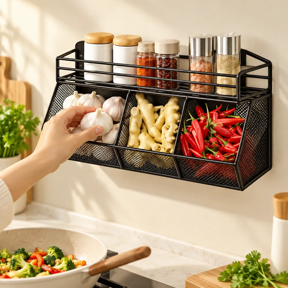 Wall Mounted Food Storage Rack — Form and function