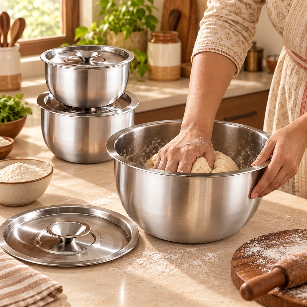 Stainless Steel Mixing Bowl Set — Everyday setup