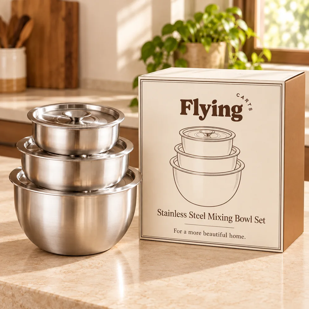 Stainless Steel Mixing Bowl Set styled view