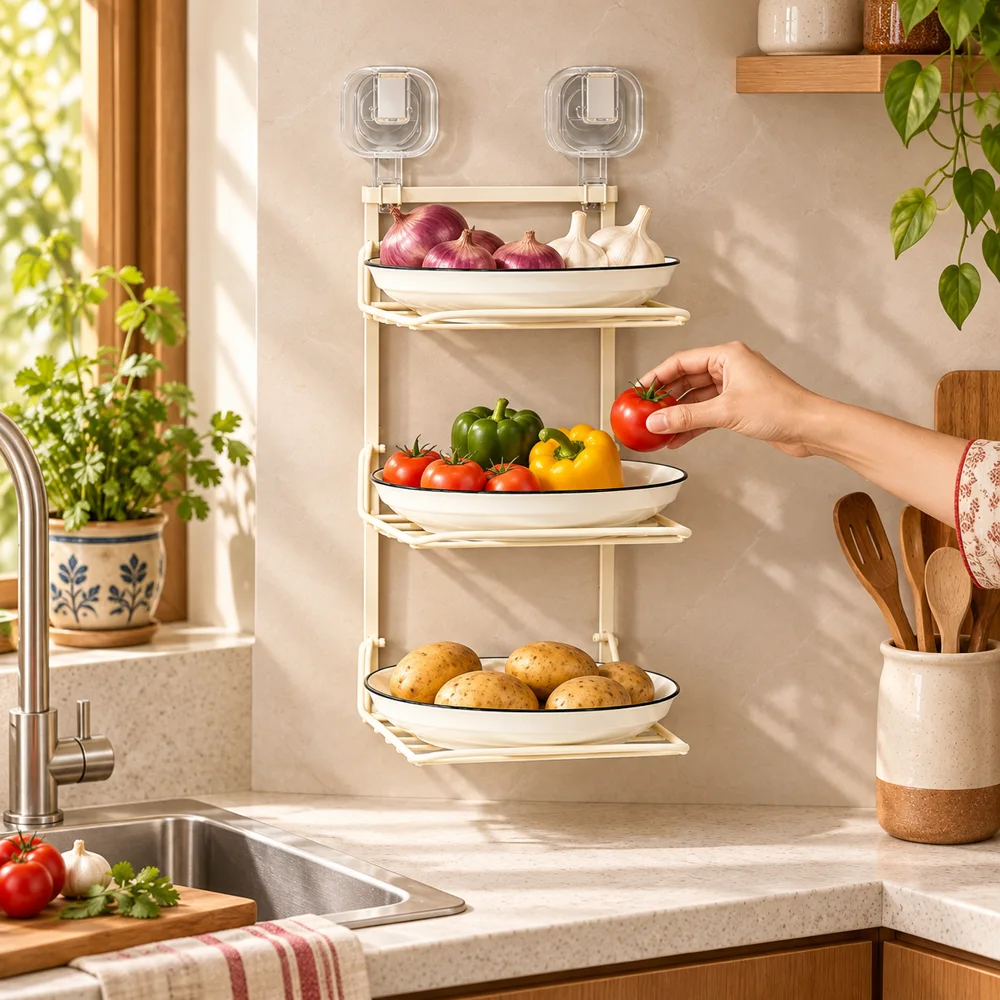 Folding Kitchen Storage Rack — Form and function