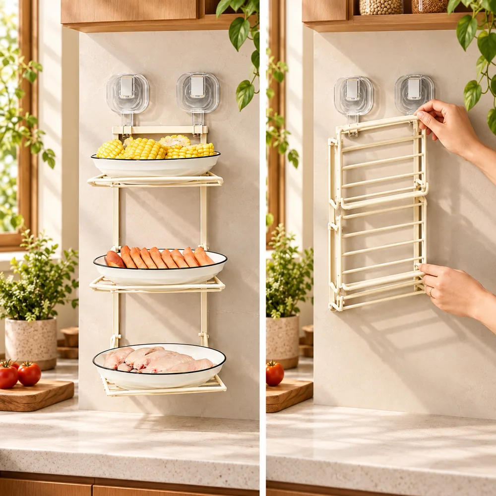 Folding Kitchen Storage Rack close view