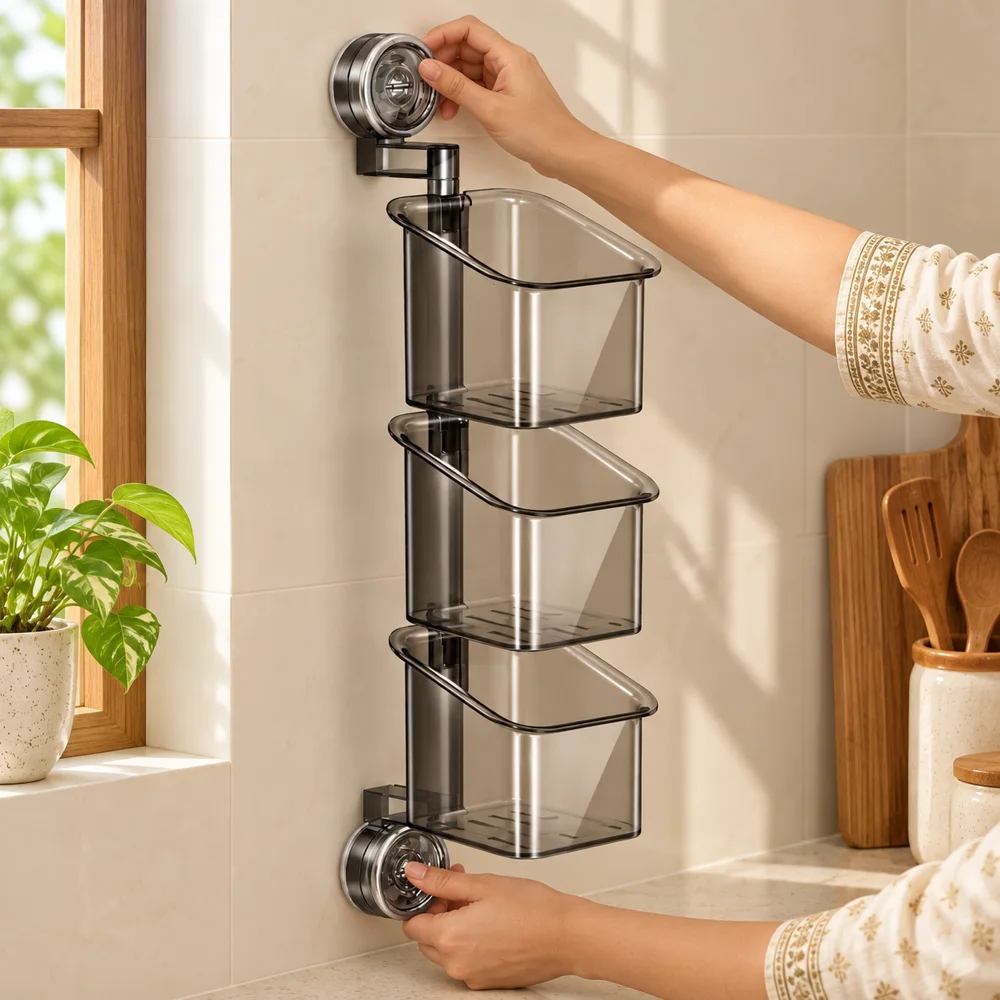 Wall-Mounted Suction Cup Rotating Organizer — Ready for your space