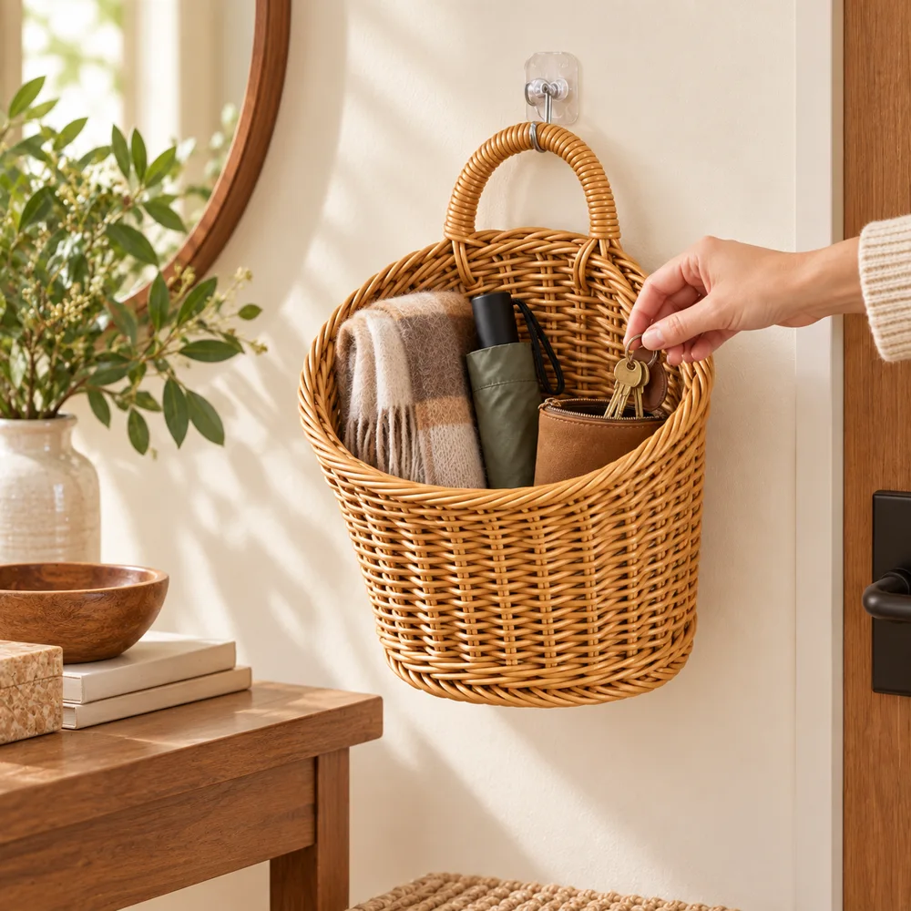 Woven Wall Storage Basket — Form and function