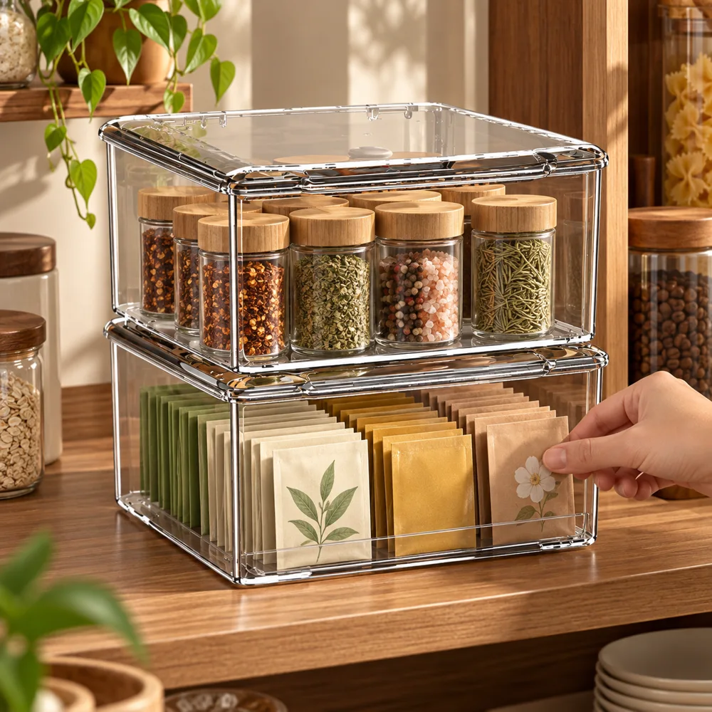 Transparent Desktop Storage Box — Form and function