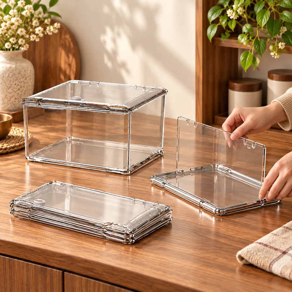 Transparent Desktop Storage Box close view