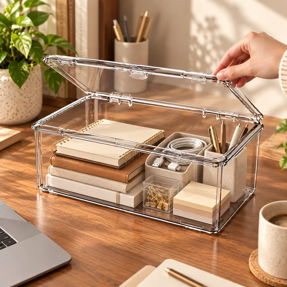 Transparent Desktop Storage Box styled view