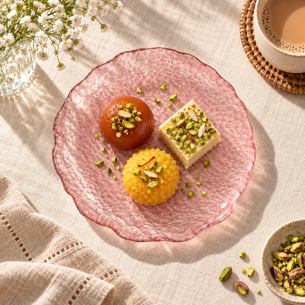 Blush Glacier Round Dessert Plates (Small Pink Plate) — Ready for your space