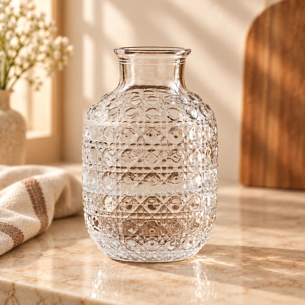 Embossed Pitcher & Glass Set (1 Pitcher & 1 Glass) detail