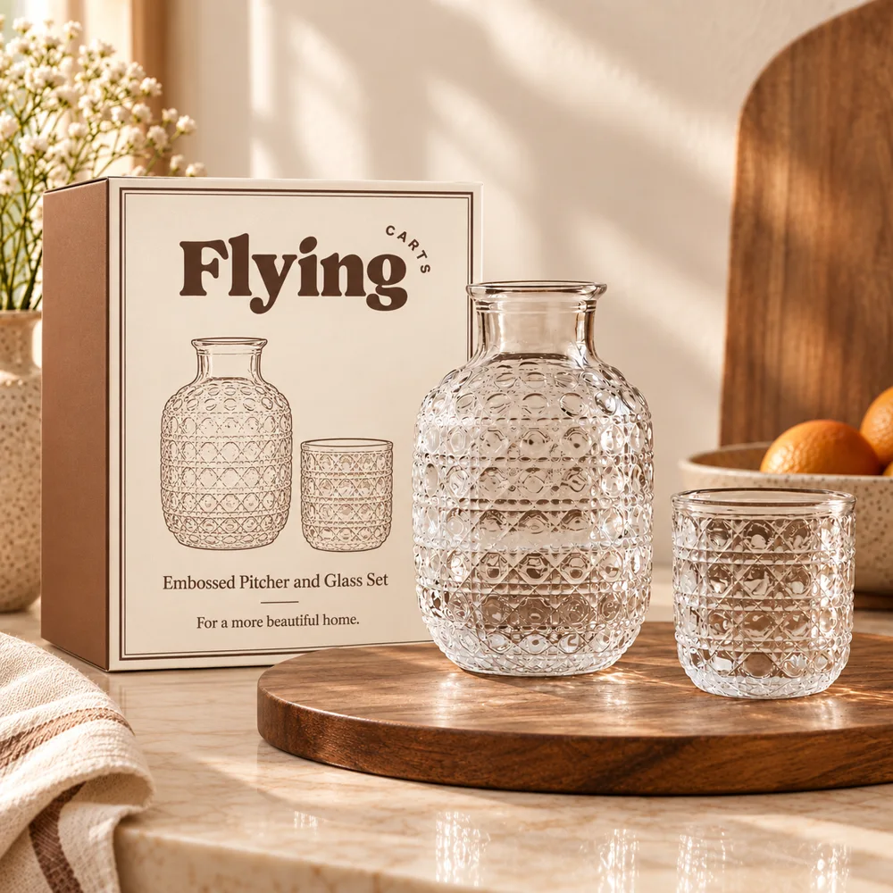 Embossed Pitcher & Glass Set (1 Pitcher & 1 Glass) styled view