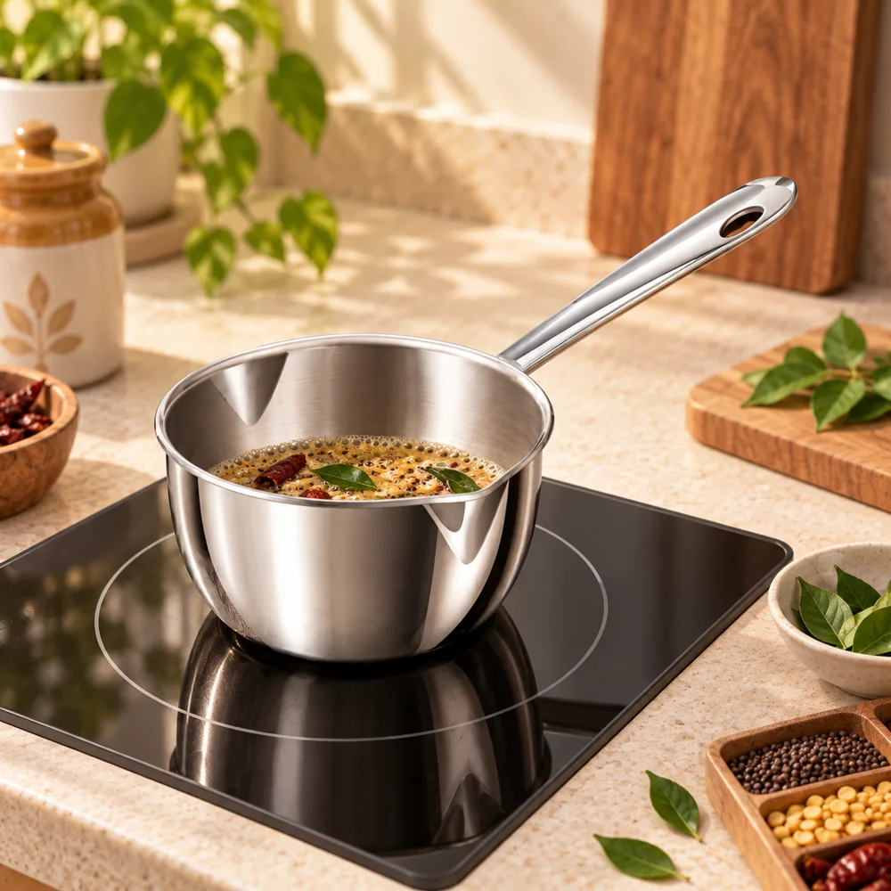 All-Steel Handle Mini Pouring Pan (250 ml) — Ready for your space