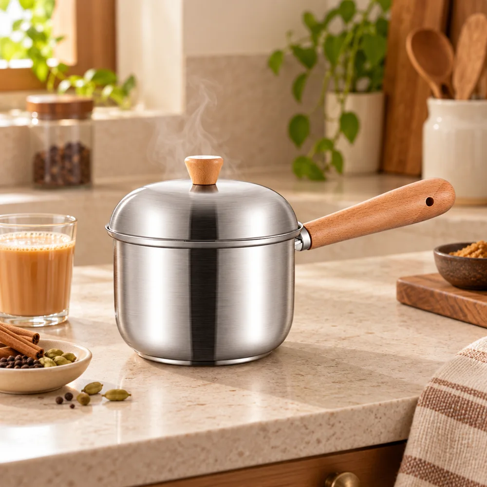 Mini Stainless Steel Milk Pan (400 ml & Lid)
