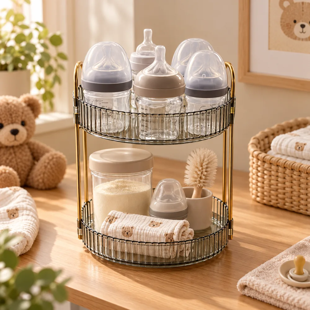 Two-Tier Bottle Organiser (Clear) — Form and function