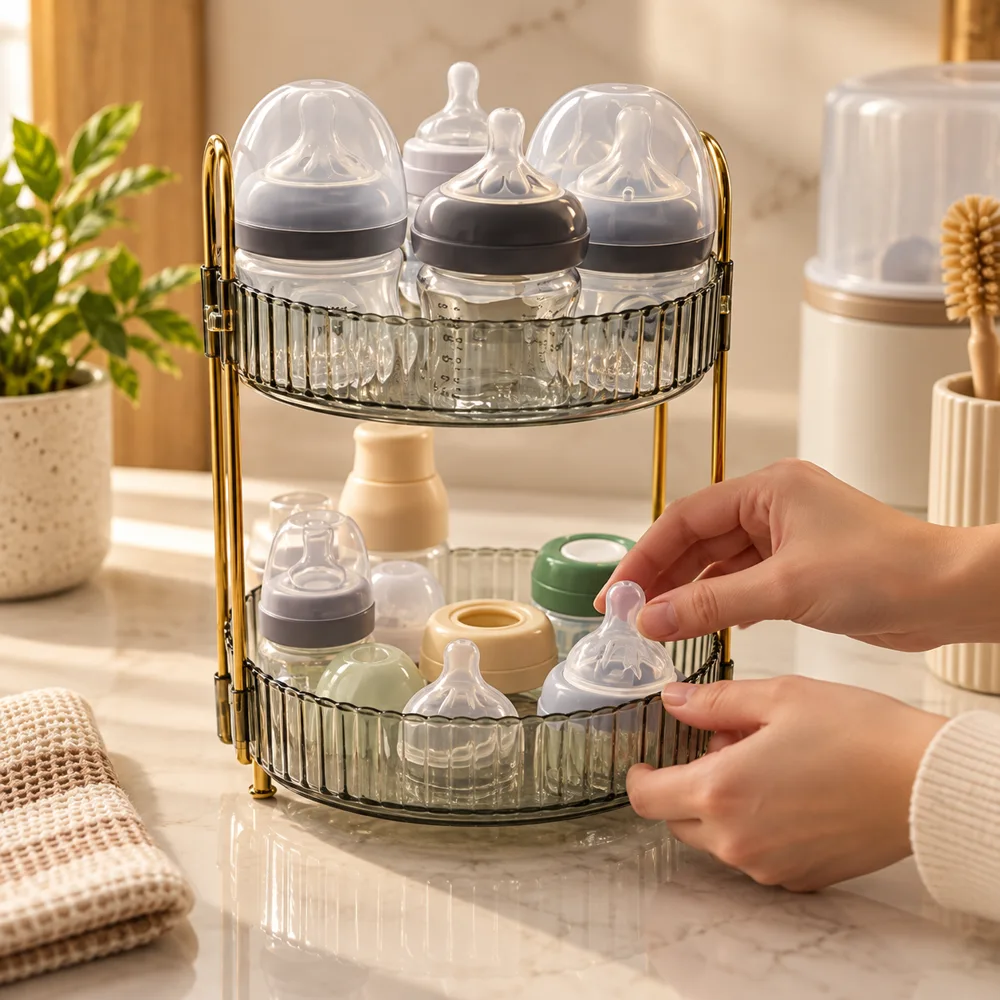 Two-Tier Bottle Organiser (Clear) — Ready for your space