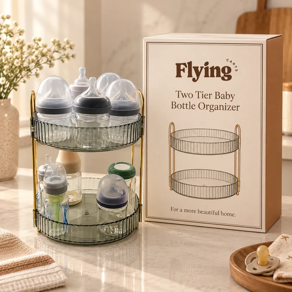 Two-Tier Bottle Organiser (Clear) styled view