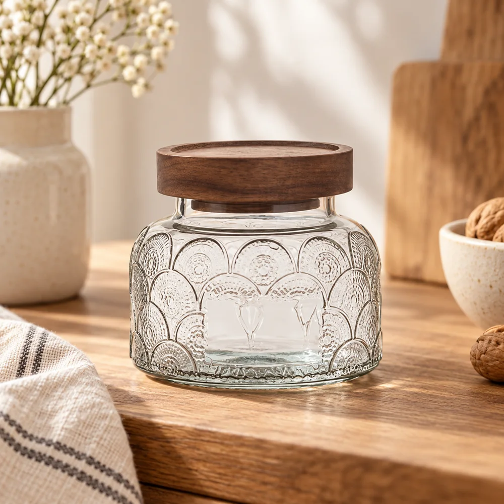 Vintage Floral Glass Storage Jars (650 ml) — Ready for your space