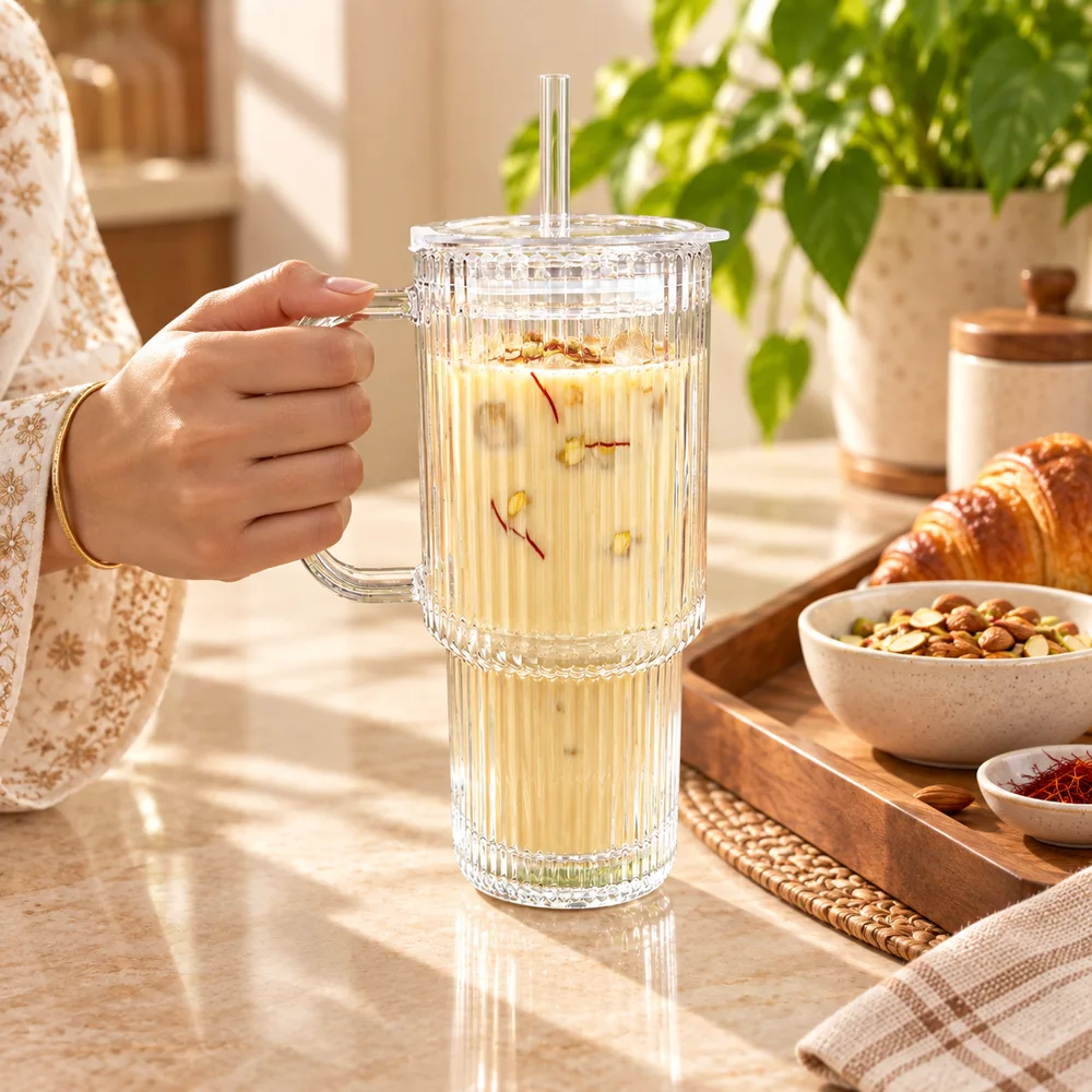 Linear 500ml Handle Tumbler (500 ml) in use