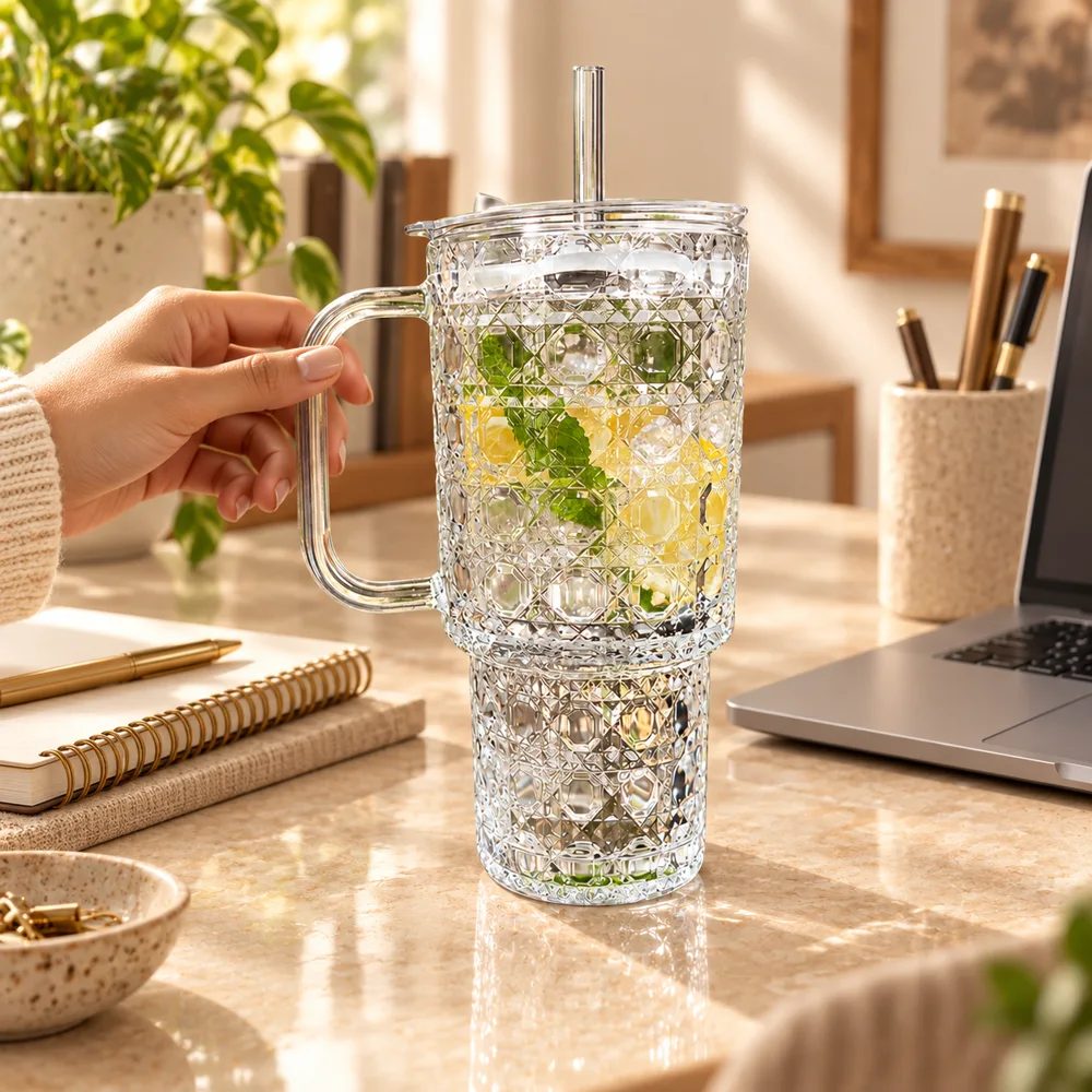 Gemstone 500ml Handle Tumbler (500 ml) — Ready for your space