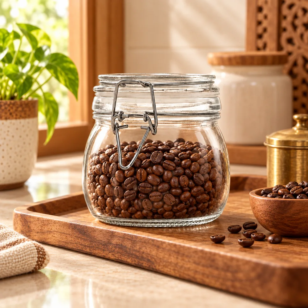 Round Clip-Top Pantry Jars (750 ml) close view