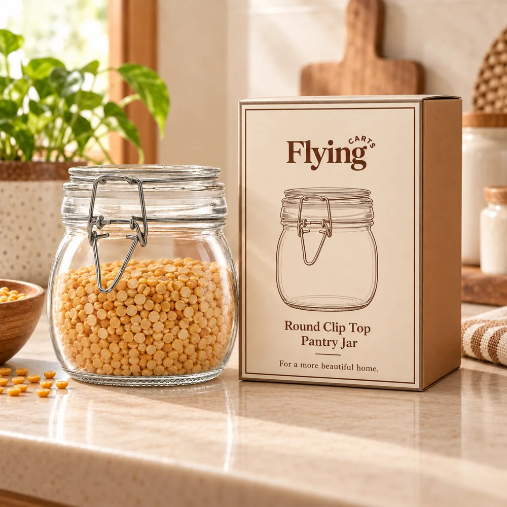 Round Clip-Top Pantry Jars (750 ml) styled view