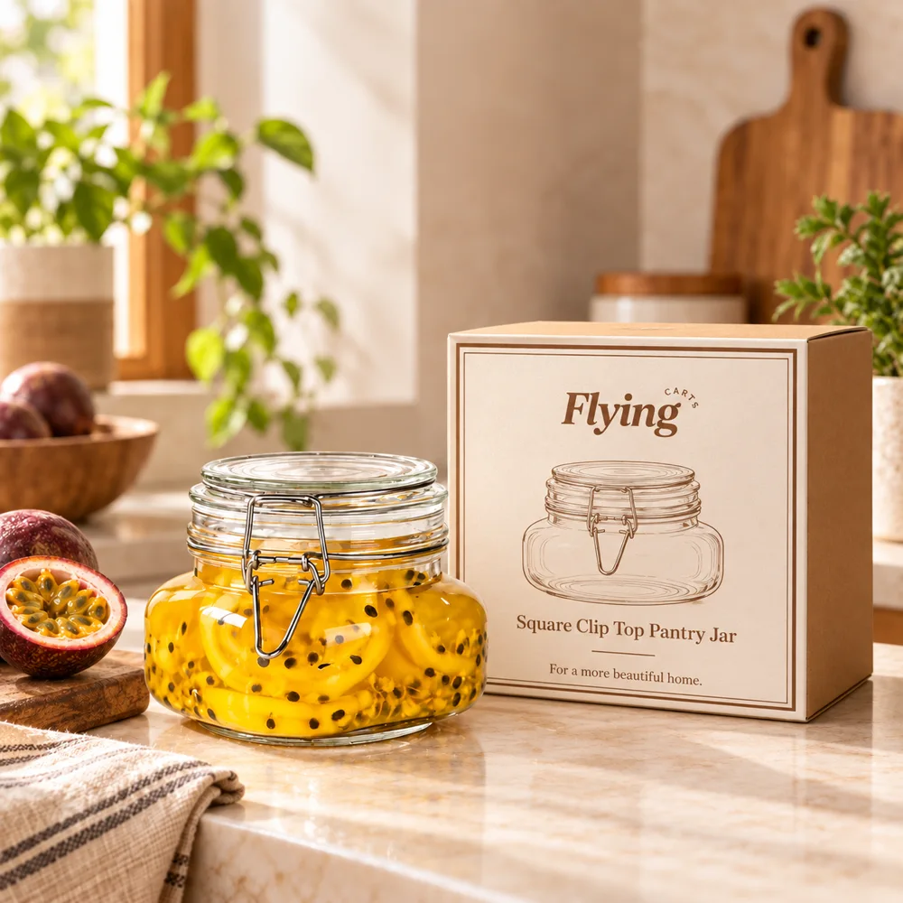 Square Clip-Top Pantry Jars (750 ml) styled view