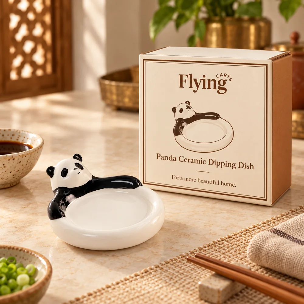 Panda Ceramic Dipping Dish styled view