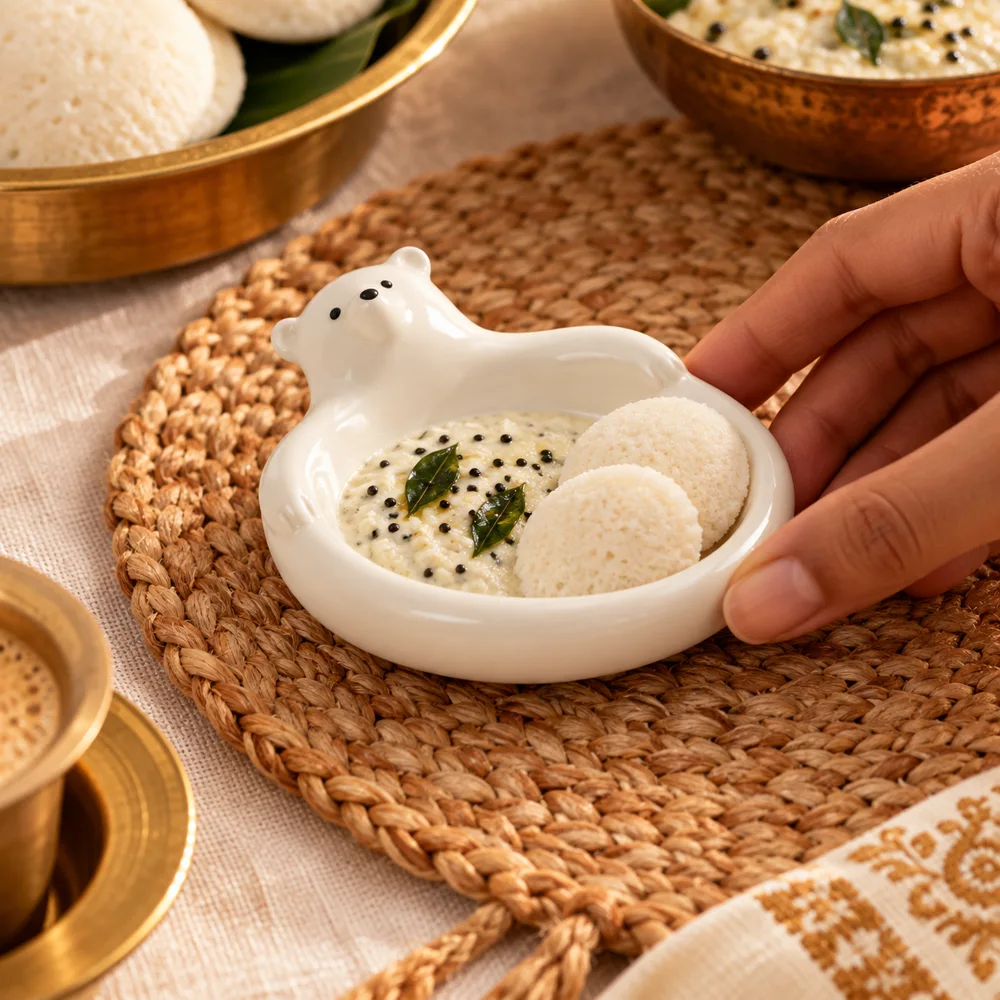 Polar Bear Ceramic Dipping Dish — Form and function