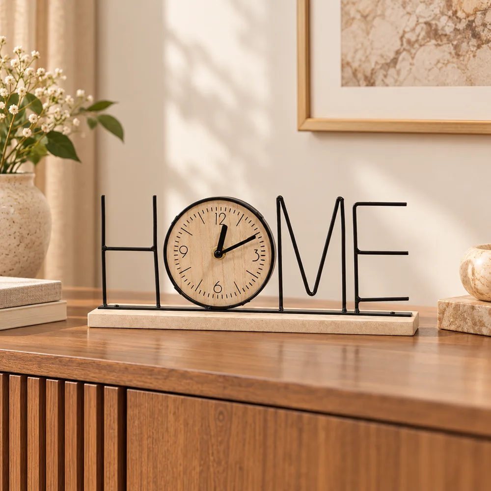 HOME Letter Table Clock