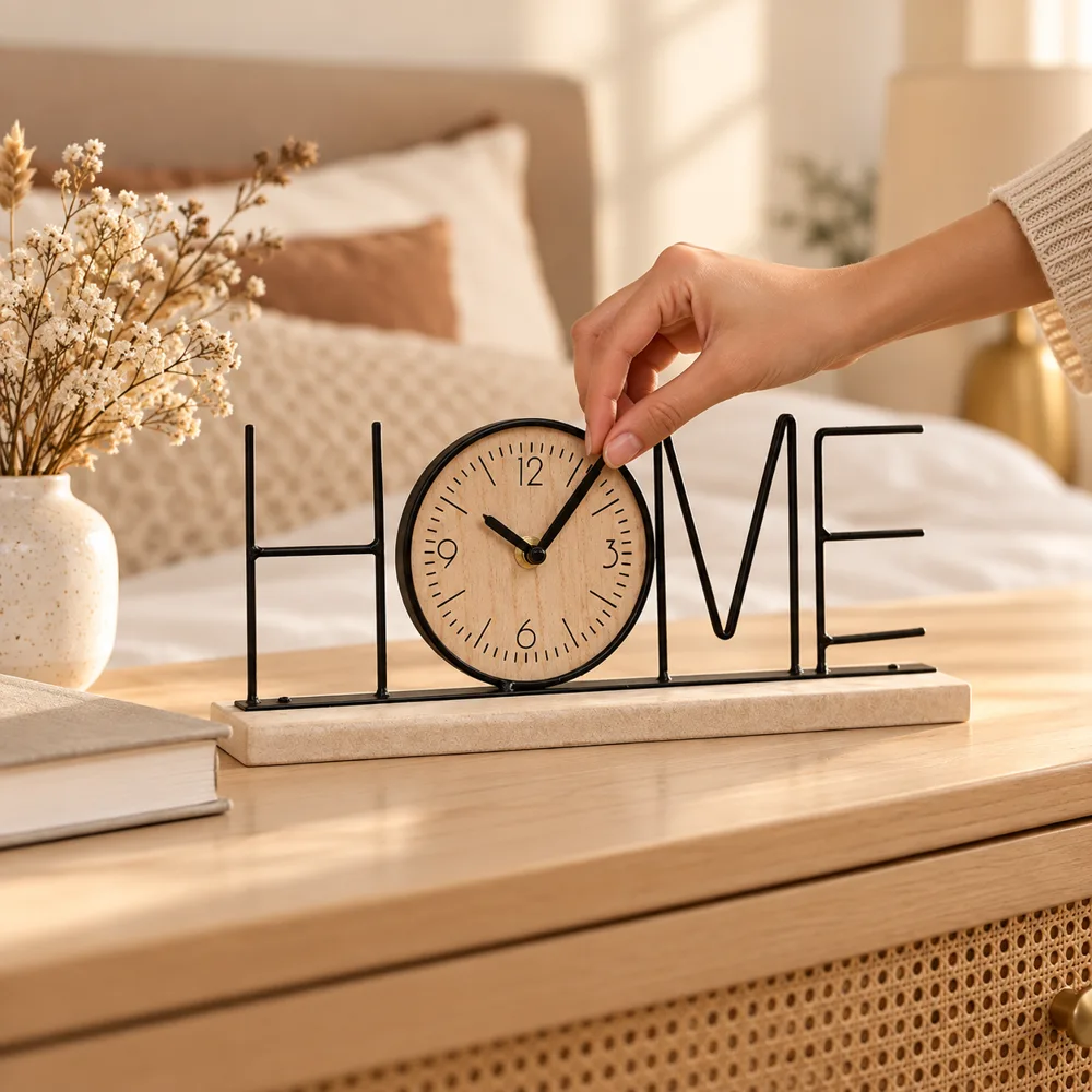 HOME Letter Table Clock — Form and function